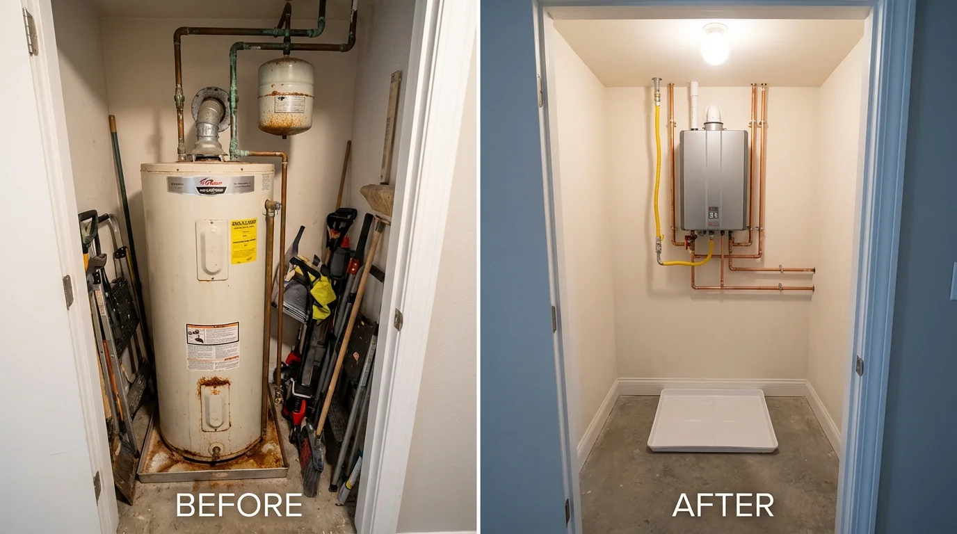 Tank water heater versus wall-mounted tankless unit comparison for Tucumcari, NM homeowners