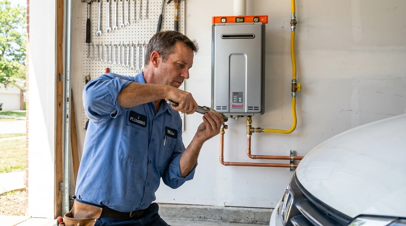 Tankless water heater installation by a Johns Plumbing LLC plumber in Tucumcari